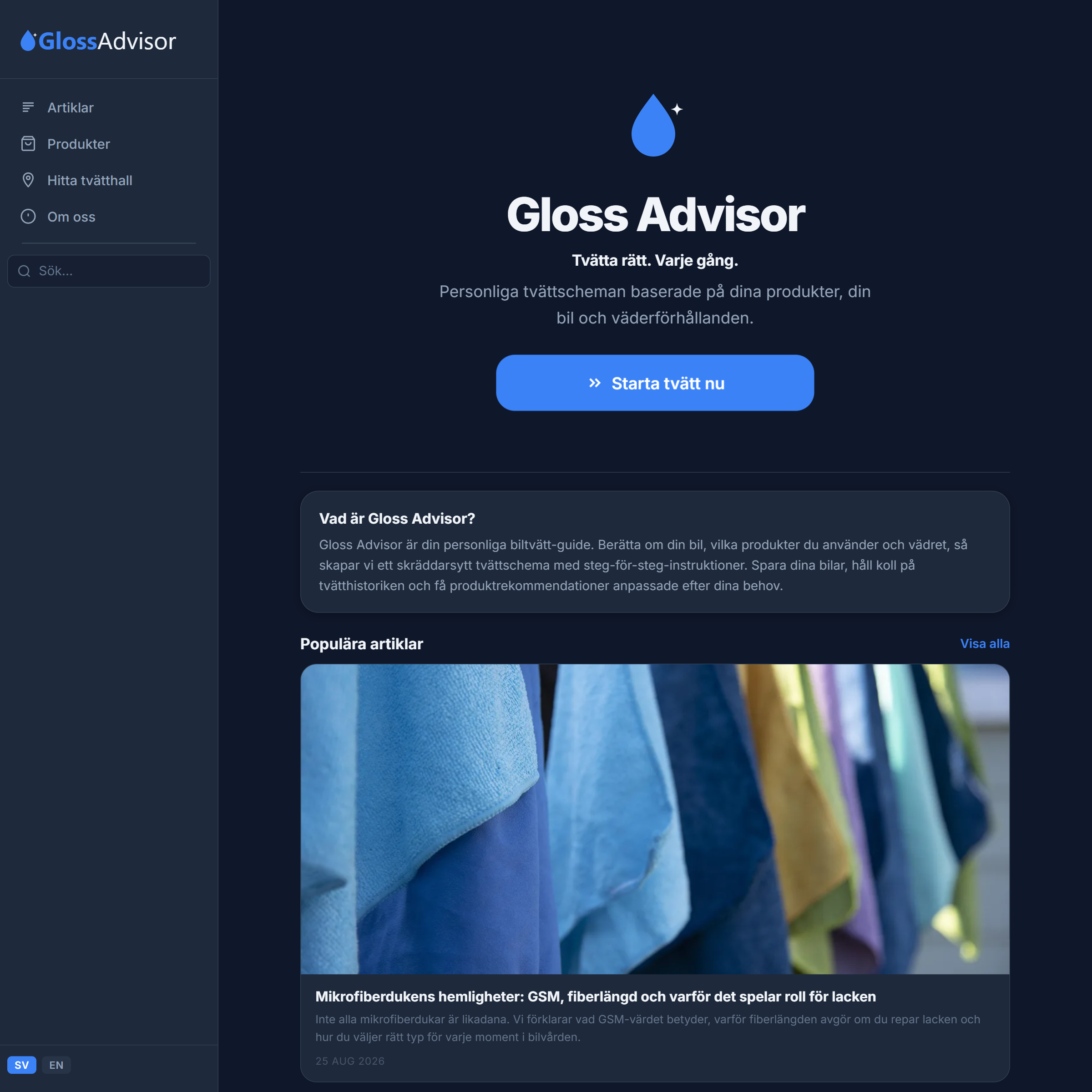 GlossAdvisor – tvättassistent för bilen