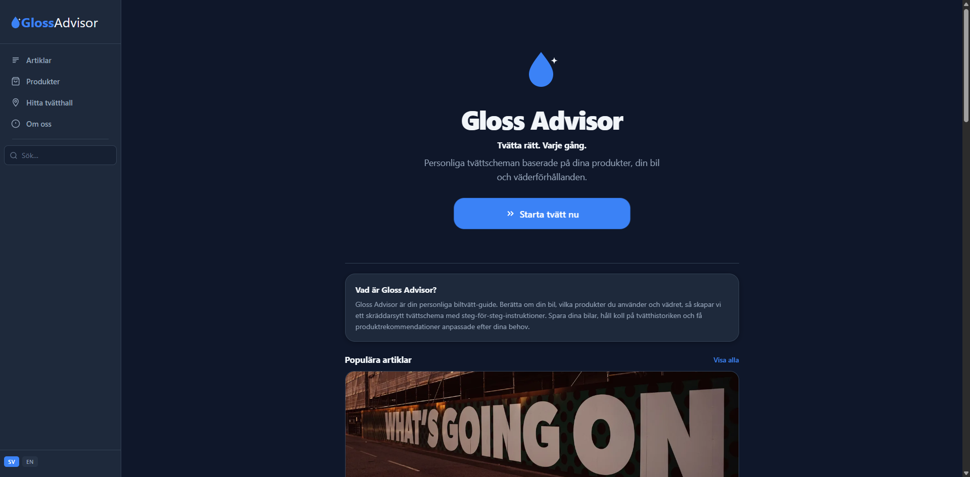 GlossAdvisor startsida