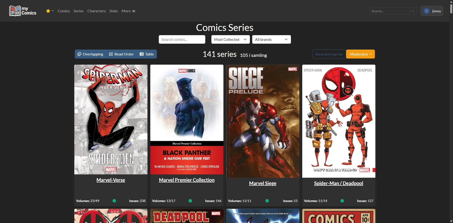 Comic Series-lista