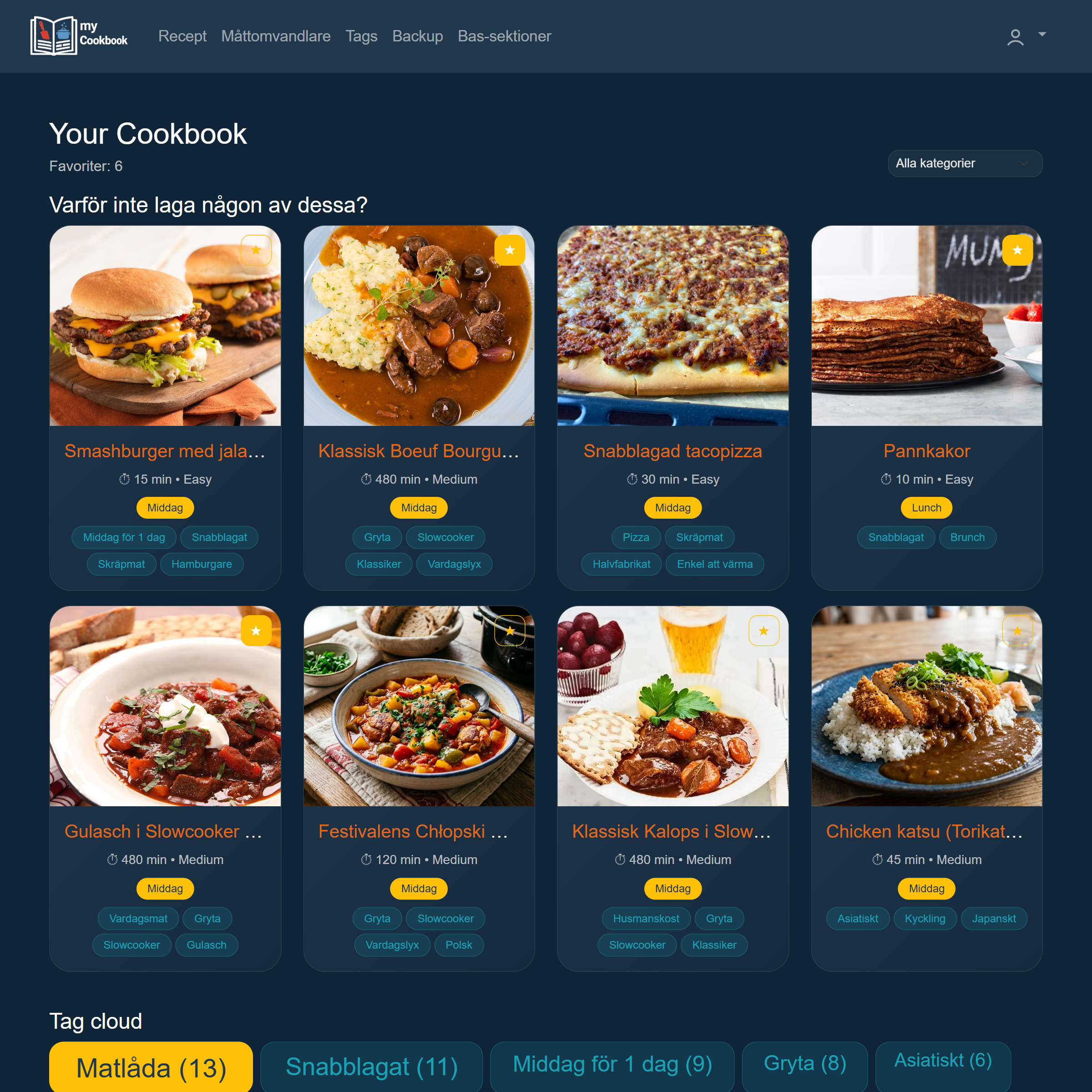 MyCookbook – personlig receptbank